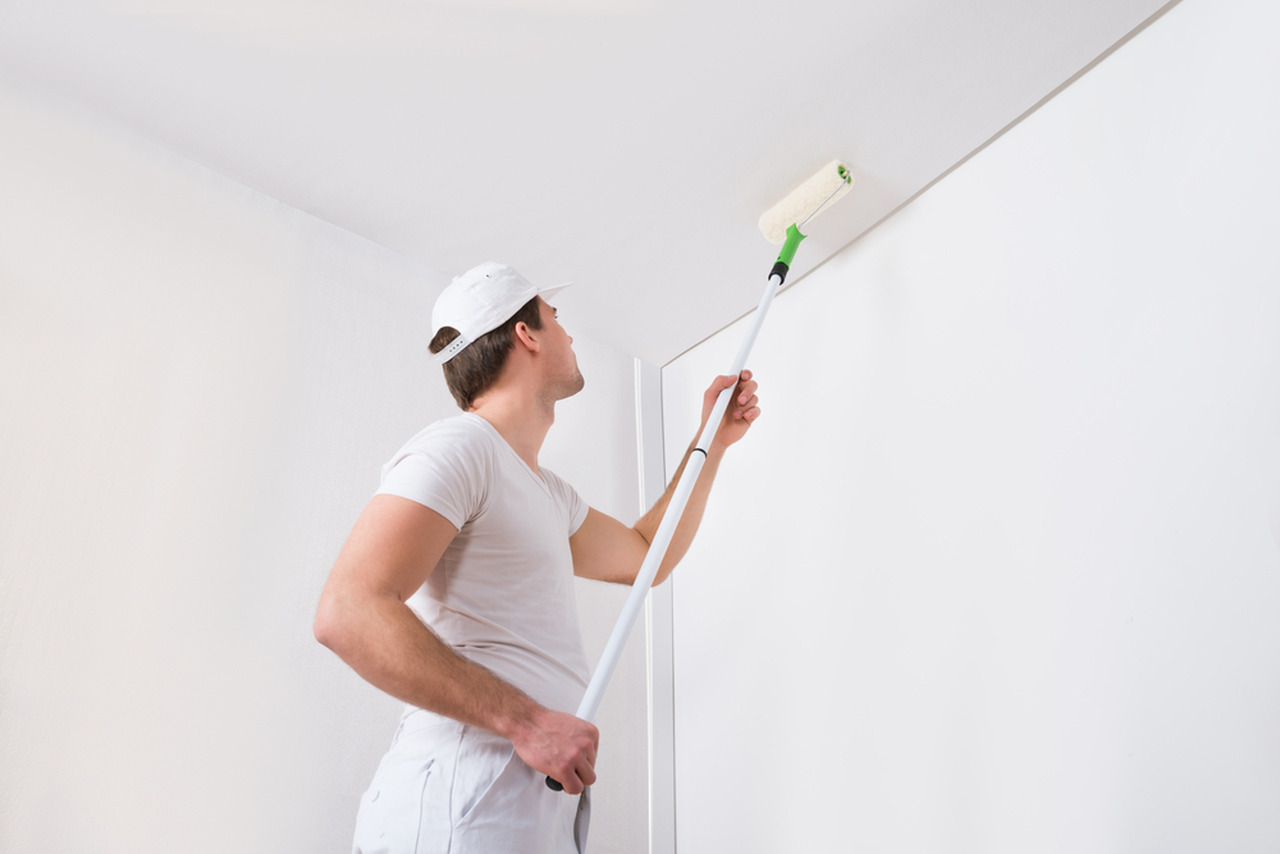 Coat walls and ceilings with a roller 