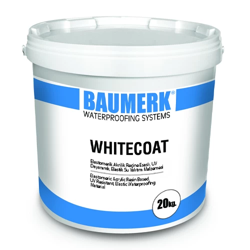 Elastomeric Acrylic Resin Based, UV Resistant, Elastic Waterproofing Material - WHITECOAT